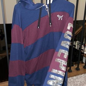 pink brand hoodie with sequins